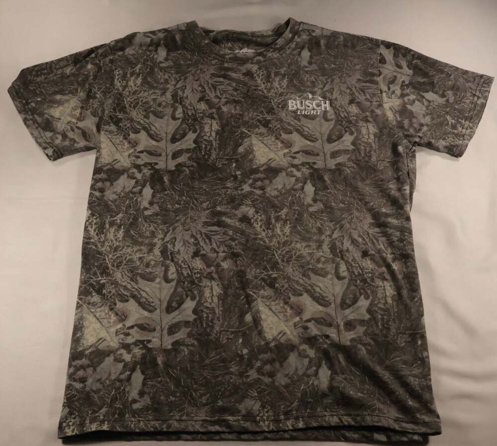 Busch Light Camo Duck Graphic T-Shirt Size L